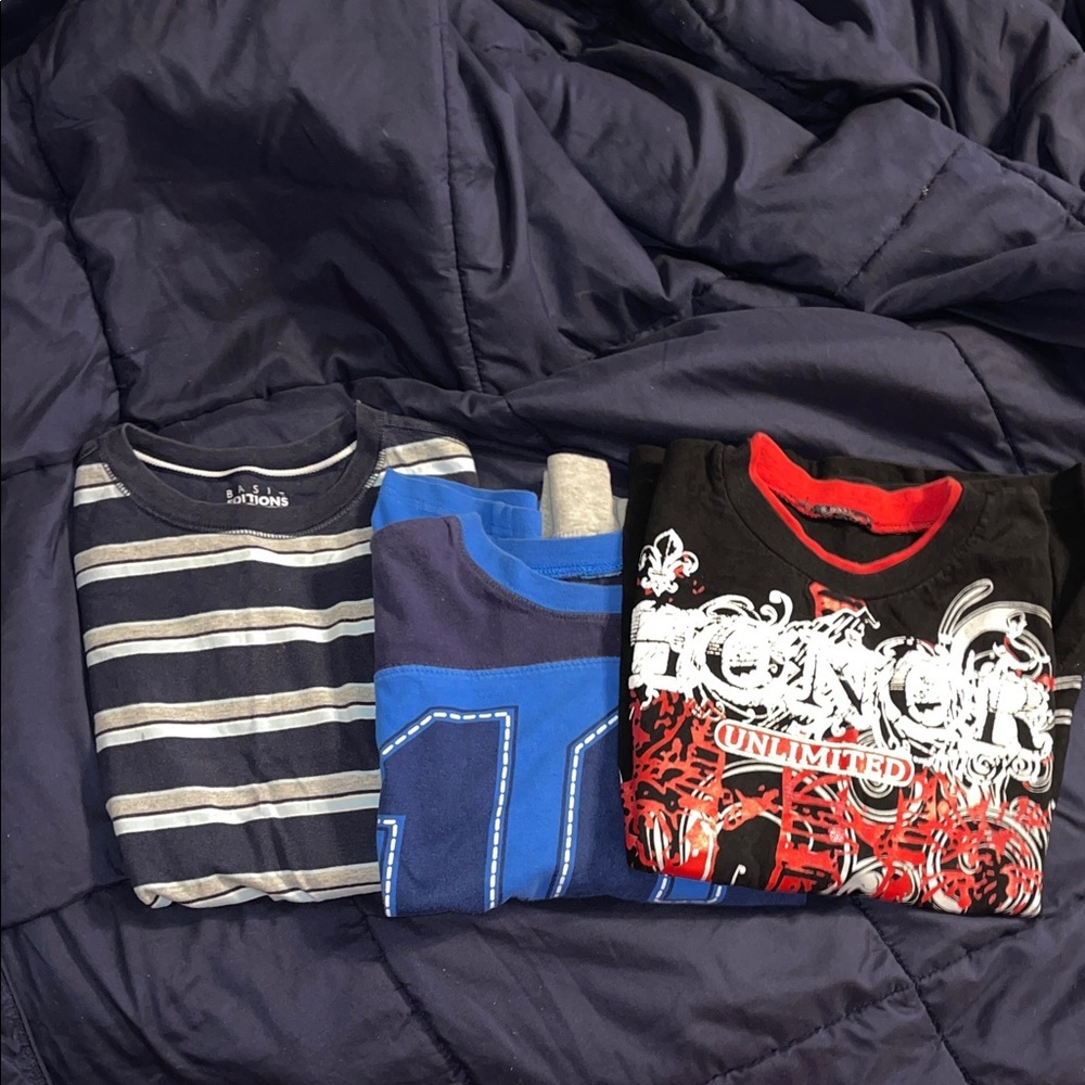 🏷️ Basic Editions Kids Long Sleeve Tees Size Large 10/12